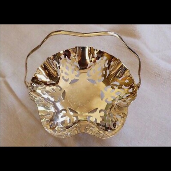 Vintage IKORA Germany Silver Plated Metal candy dish with handle footed basket - Picture 1 of 9